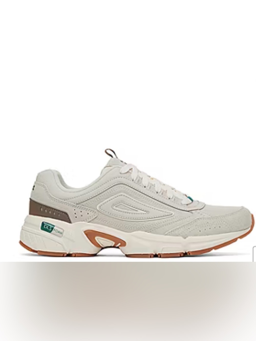Men's Cream White Athletic Sneakers with Brown Accents